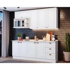 Imagem de Kit de Cozinha Modulada 7 Peças Americana (2 Aéreos. 2 Balcões, 1 Nicho, 2 Complementos ) Branco - Henn