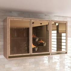 Imagem de Armário de Cozinha Aéreo 120cm 3 Portas New Atena Salmão/Nude