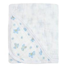 Imagem de Toalha de  Banho Soft Bebe Com Capuz 85cmx85cm Azul Macia 100%algodão 