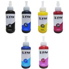 Imagem de Kit Colorido de Tinta Sublimática com 6 Frascos de 100ml cada X-Full para Impressoras L200 L210 L365 L375 L385 L455