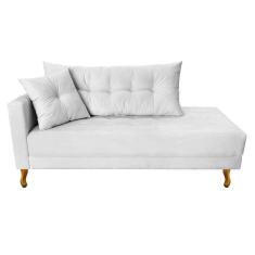 Imagem de Recamier Azura 140cm Com Almofada Lado Direito Suede Cor Branco