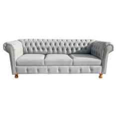 Imagem de Sofá Chesterfield Capitone Luis XV material sintético BRANCO 1,80 / De