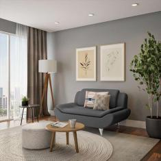 Imagem de Sofá 2 Lugares Nicolau Suede Cinza - Mobly