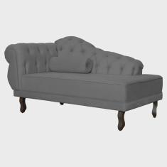 Imagem de Recamier Larissa Lado Direito 1,50 cm Veludo Cinza - Montanaris Decor