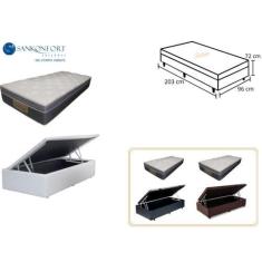 Imagem de Conjunto Cama Box Baú Solteiro King + Colchão Sleep Fresh Sankonfort M