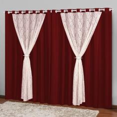 Imagem de Cortina Renda com Forro Comprida 3,00X2,50  Marrocos