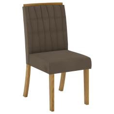 Imagem de Kit 2 Cadeiras Estofadas para Sala de Jantar Tauá Nature/Bege - Henn