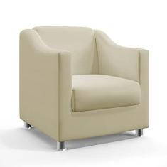 Imagem de Poltrona Decorativa Estofada Alya Sued Bege Aradecor