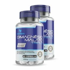 Imagem de 2x Dimagnésio Malato Triplo (Dimalato, Quelato e Cloreto de Magnésio P.A) 60 Caps de 500mg Tuttiflora
