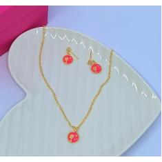 Imagem de Kit Conjunto Colar E Brincos Infantil Hello Kitty Minnie Pony Unicórni