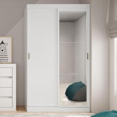 Imagem de Guarda Roupa Infantil 2 Portas 2 Gav Espelho Branco