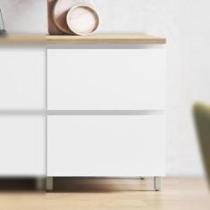 Imagem de Balcão 1 Porta Basculante 1 Gaveta 70cm 100% Mdf Rainha Branco/nature