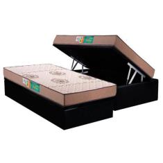 Imagem de Cama Box Baú Solteiro: Colchão Espuma Polar D33 Pérola + Base Crc Sued