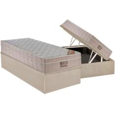 Imagem de Cama Box Baú Solteiro + Colchão Airtech Springpocket (88X188X64) Ortobom