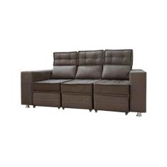Imagem de Sofá Retrátil e Reclinável 3 lugares Londres 1.90cm C/ Molas - Suede