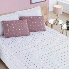 Imagem de Jogo De Lençol King Petit Poa 200 Fios 3 Peças - Rose - Bia Enxovais