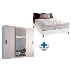 Imagem de Cama Box Casal + Colchão American Herval + Guarda Roupa Veneza Luxo Br
