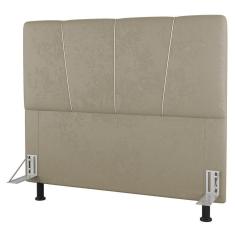 Imagem de Cabeceira Cama Box Casal Amber 140cm Estofada Suede Bege - Abmaza