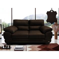 Imagem de Sofá de Couro Legítimo 2 Lugares 1,76m Cama Inbox Don Arturo Marrom