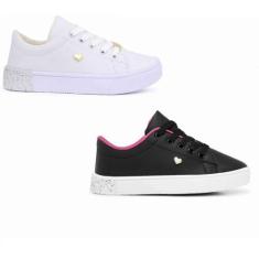 Imagem de Kit Dois Pares De Tênis Infantil Feminino Versatil Escolar - Kaut, Bra