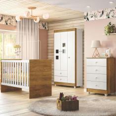 Imagem de Quarto de Bebê Completo Life 100% Mdf 3 Portas 6 Gavetas Branco/Ypê 4110 - Tigus Baby