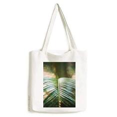 Imagem de Sacola de lona com imagem de planta verde e bolsa de compras casual
