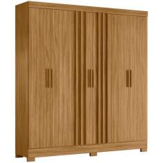 Imagem de Guarda Roupa Valença 195cm 6 Portas Freijó Com Portas Ripadas Moval