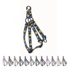 Imagem de Peitoral fofo para cães XS pequenos, médios e grandes, estampa bonita sem puxão, frente única para animais de estimação, exterior, fácil caminhada, ajustável para cachorrinho médio de raças grandes,