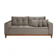 Imagem de Sofá Atenas 2,00m 3 Lugares Império Estofados Veludo Castanho 170