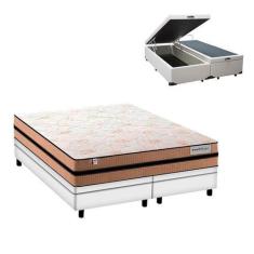 Imagem de Cama Box Baú Queen E Colchão Smart Milano Molas Ensacadas - Plumatex