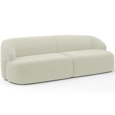 Imagem de Sofá 3 Lugares Curvo Orgânico Living 250cm Barolo L06 Veludo Bege