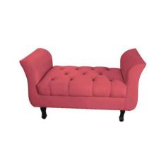 Imagem de Divã Recamier Barcelona - 1,20 Suede - Vermelho - Ecotec Decor