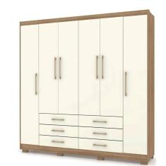 Imagem de Guarda Roupa 6 Portas 6 Gavetas Canada Nature e Champanhe