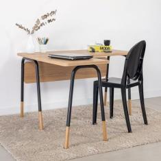 Imagem de Mesa Escrivaninha Estação de Trabalho em L 120cm Organico Home Office Flexus Hanover/Preto