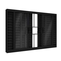 Imagem de Janela De Alum nio Veneziana 100 X 150 X 11 Cm Preto 6 Folhas