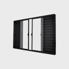 Imagem de Janela Veneziana Abertura Central 6 Folhas Vidro Liso 100x150cm Exclusiva Esquadrias