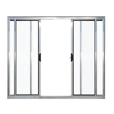 Imagem de Janela 4 folhas 1,00x1,50 sem grade no alumínio brilhante