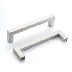 Imagem de Aibeli Pacote com 10 puxadores de armário de níquel escovado 12,7 cm SUS 304 puxadores de armário de aço inoxidável puxadores de gaveta de níquel escovado puxadores quadrados de armário puxadores de