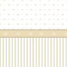 Imagem de Papel De Parede Coroas E Listra Douras Quarto Bebê Infantil