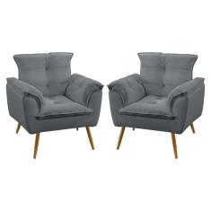 Imagem de Kit 2 Poltronas Decorativas Beta Sued  Aradecor