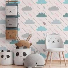 Imagem de Papel De Parede Adesivo Infantil Nuvens N014120 Rolo 0,58X3M