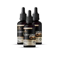 Imagem de Kit Com 03 - Coenzima Q10 100mg Por Porção (Ubiquinona) com Vitamina E em Gotas Sabor Menta 30ml TuttiFlora