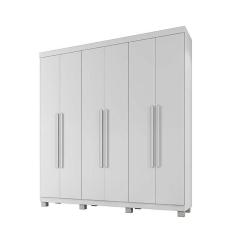 Imagem de Guarda Roupa Casal 6 Portas 3 Gavetas Milão Benetil Móveis Branco