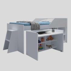 Imagem de Cama Solteiro Com Escrivaninha Branco Gabrielli Master