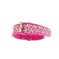 Imagem de Coleira Para Cachorro Xadrez Nylon Rosa Nº.5 (38 Cm 49 Cm) - Nica Pet