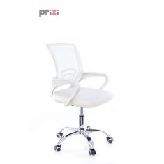 Imagem de Cadeira de Escritório com Base Cromada Prizi Essencial - Branca