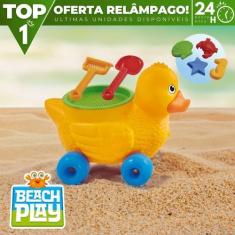 Imagem de Brinquedo Pato Balde Baldinho De Praia C/ Acessórios Forminhas E Raste