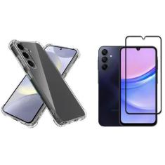 Imagem de Capa Capinha Case Anti Impacto + Pelicula Vidro 3D Samsung Galaxy M15