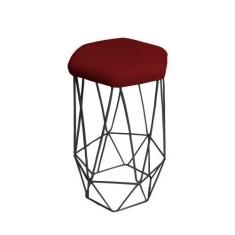 Imagem de Banqueta Aramada Bordo Base De Ferro Preta Web Shop Móveis - Web Shop