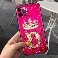 Imagem de Capa de telefone de carta de diamantes rosa para iPhone 11 7 12 13 Pro XR X XS Max 6 6S 8 Plus SE Capa macia à prova de choque Funda SE2022,B04,Para iphone XS Max